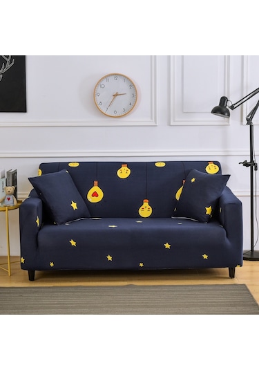 Suofeng Tek Kişilik Lastikli Koltuk Örtüsü - Kalın Polyester, 90-140cm Ölçek, Yedek Yastık Kılıfı Ve Köpük Çubuklar Dahil Lacivert