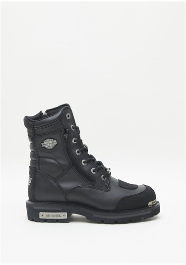 Harley Davidson Riddick Siyah Deri Erkek Bot Ayakkabı V3-siyah