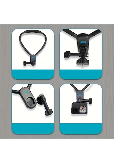 Xuweiwei Siyah Bisiklet İçin Gopro Aksesuarları Uyumlu İlk Perspektif Spor Kamera Telefon Montajı Boyun Braketi Siyah