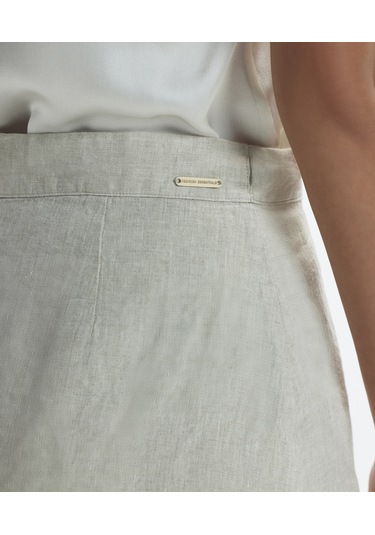 Yargıcı Kruvaze Kapama Düz Kesim Kısa Etek Ham Çok Renkli