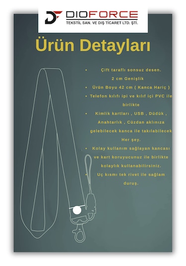 Dioforce Atatürk Resim Temalı Tek Rivetli Boyun Askı İpi Ve Telefon Askısı