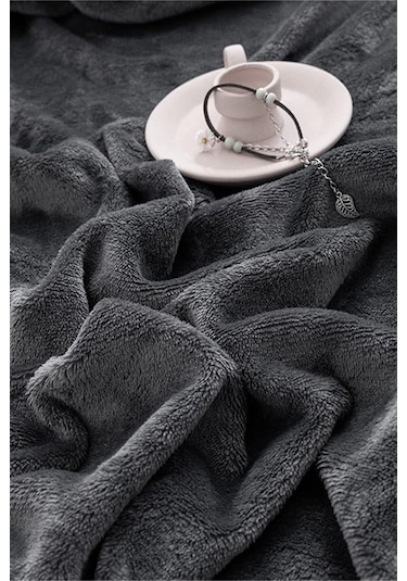 Kadife Kumaş Fitted Lastikli Çarşaf Takımı 160x200+30 Cm Antrasit