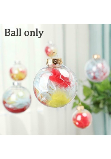 Mufunye 6cm Altın Kapaklı Pe Plastik Boş Top, Noel Düğün Dekorasyonu İçin Doldurulabilir Şeffaf Sphere