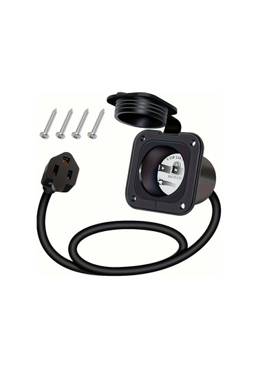 Xuweiwei Siyah 1pc 15a Us Erkek Fiş 125v Kilit Mekanizmalı Şarj Prizi Yüksek Kalite Bakır Yapı