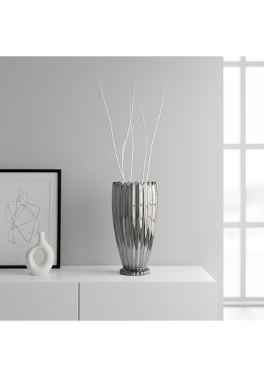 Füme Cam Dekoratif Vazo Füme