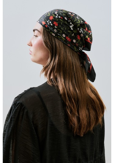 Saten Desenli Fular Dıtsy Dıtsy