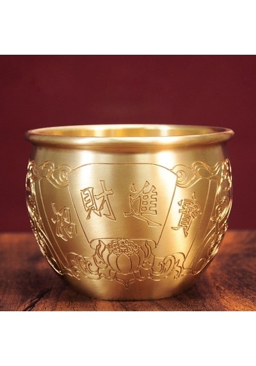 Opulentliving Suntek Hazine Kavanozu, Pirinç Sanat Heykel, 11.8cmx9cm, Ofis-ev Dekorasyonu, Hediyelik 11.8cmx9cm