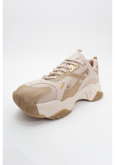 Lecce Bej Altın Kadın Spor Ayakkabı Bej - Altın