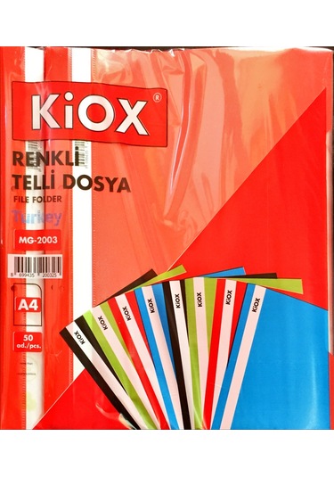 3 Paket Kiox Kırmızı Renk Telli Dosya 50 Li Paket Toplam150 Adet