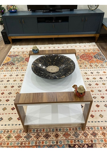Bicabin Atina Dekoratif Orta Sehpa Garda Beyaz (Coffee Table)