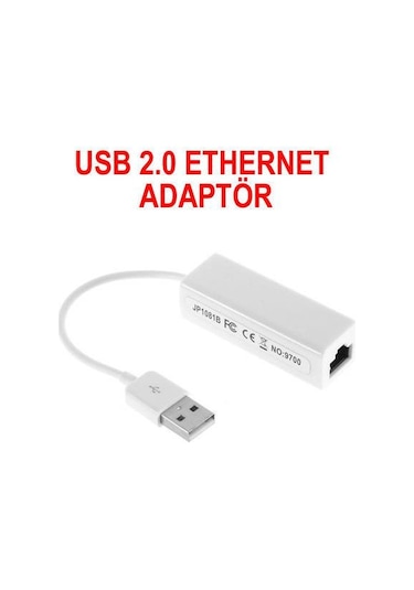USB 2.0 - 10/100 Mbps RJ45 Ethernet Çevirici Adaptör