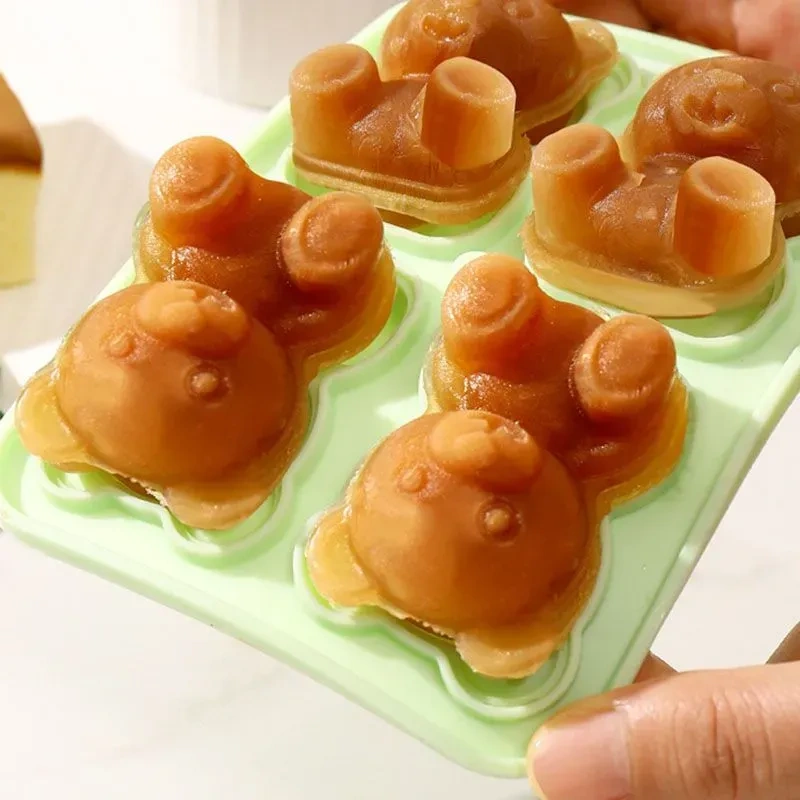 Kosona Turuncu Ayı Figürlü Buzluk, Evde Pratik Buz Damlacıgı, Factory-made Molds Çok Renkli