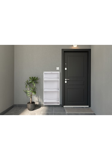 Arpelia Metal Ayakkabılık 3 Lü Beyaz