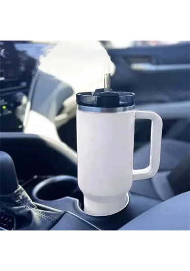 Pazly 40oz Paslanmaz Çelik Soğuk Saklama Bardağı, Sürgülü Kapağı Ve Çubuğu, Araçta Eldivenli Kullanım, Barbie Kırmızı