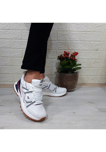M.p. 1642 Beyaz Memoryfoam Kaydırmaz Rahat Spor Ayakkabı Beyaz