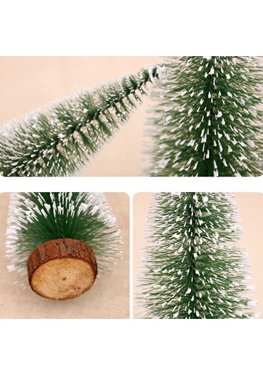 Dofolink Küçük Noel Ağacı 30cm, Ahşap Tabanlı, Beyaz Sedir Deseni, Noel/parti Dekorasyonu, Festivite Atmosferi Oluşturucu Hediyelik