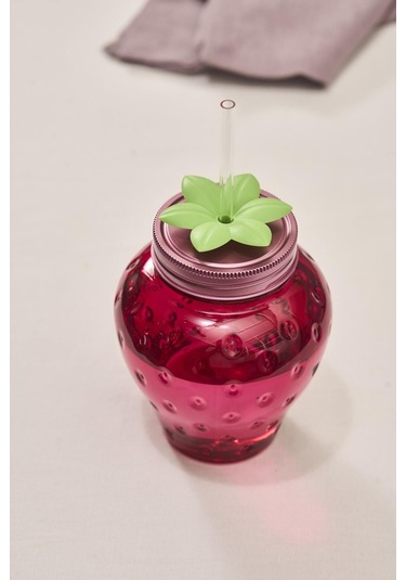 Karaca Çilek Transparent Pipetli Su Şişesi 750 Ml