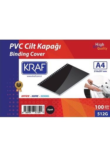 Kraf Cilt Kapağı A4 160 Mic. 100 Lü Siyah 512g