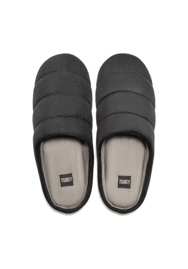 Twigy Adamo Erkek Ev Terliği Sessiz Taban Siyah Füme 41/46 AA0766 Füme - Siyah