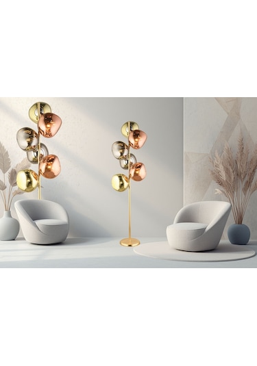 Lampaluce Modern Tasarımlar Colore 6'lı Lambader Altın