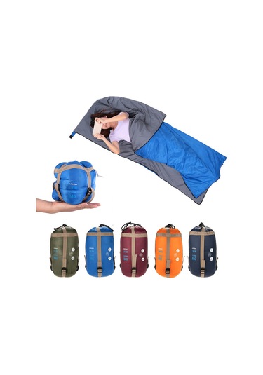 Lixada 190 75cm Açık Zarf Uyku Tulumu Kamp Seyahat Mavi
