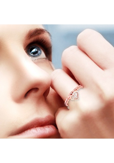 Kuyumcudukkani Kalp Sallantılı Trend Yüzük-10210-g-w Gold