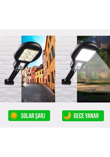 48 Ledli Cl-182-6 Sensörlü Mini Sokak Lambası Solar Güneş Enerjil