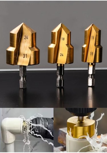 3 Parça Havşa Matkap Uç Boru Genişletme Raybalama Uç 20-25-32