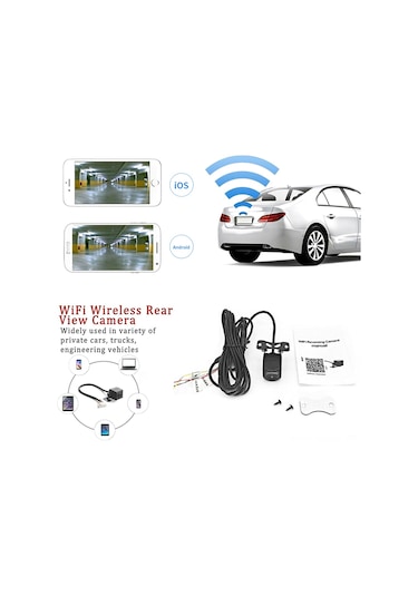 Springsun Araç Wıfı Kamera Geniş Açılı Gece Görüşlü Ters Park Görderme Canlı İzleme Ve Kayıt Fonksiyonlu Elektronik Geribakış镜