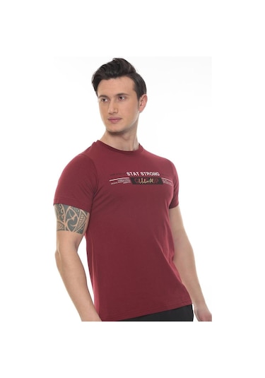 Fore Sport Erkek Stay Strong Baskılı T-shirt Bordo