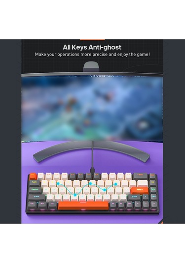 Xindoker 68 Tuşlu Mekanik Klavye - Rgb Aydınlatma, 10 Işık Modu, Çıkarılabilir Kablo, Çoklu Sistem Desteği, Dayanıklı Tuşlar Xindoker 68 Tuşlu Mekanik Klavye - Rgb Aydınlatma, 10 Işık Modu, Çıkarılabilir Kablo, Çoklu Sistem Desteği, Dayanıklı Tuşlar