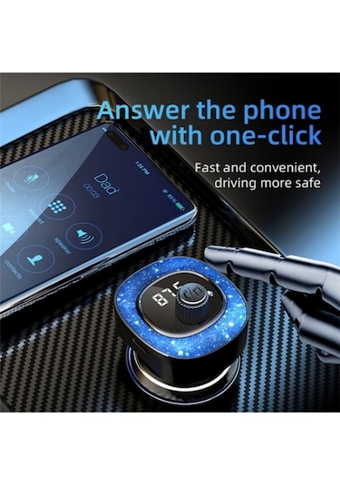 Sones C41 Yıldız Işığı Araç Şarj Cihazı Abs Adaptörü Fm Verici Bluetooth Eller Serbest Arama Mp3 Müzik Çalar