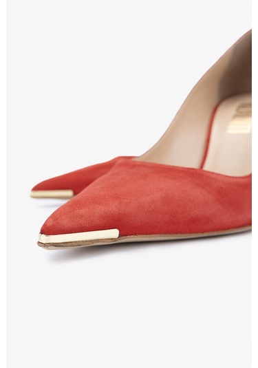 Valmenti Kastin Kadın Kırmızı Süet Hakiki Deri Topuklu Ayakkabı 613 27695 Bn Ayk Y24 Kırmızı
