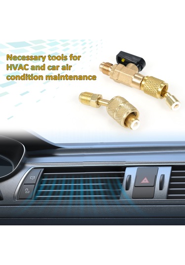 Aubyhe R410a/r22 Klima Soğutucu İçin Bakır Devir Valfi Ve Adaptör Seti - 800 Psi Çalışma Basıncı - Gold