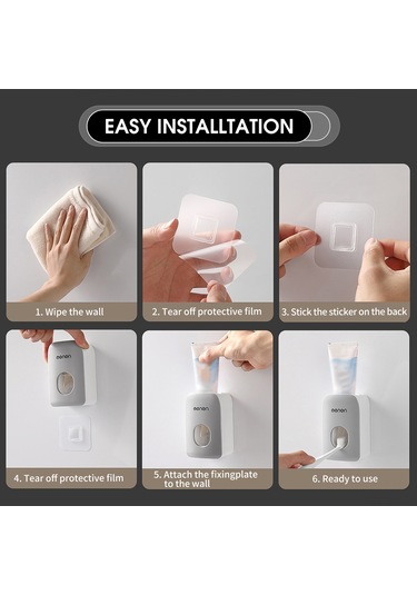 Mufunye Gri Duvar Tipi Otomatik Macun Sıkıcı - Vakum Teknolojisi, Montaj Kolay, Yıkama Kolay Abs Malzeme Macun Dahil Değil Gri