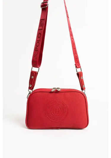 Just Polo Kadın Günlük Kullanıma Uygun Lakoste Ayarlanabilir Askılı Lüks Omuz Çantası Shoulder Bag Kırmızı