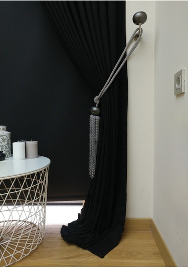 Taç Soft Siyah Fon Perde (481097295) Siyah