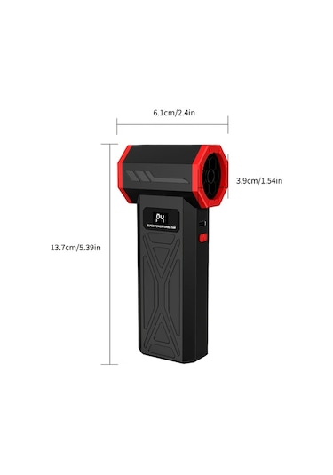 Fochsia Aicevoos Şarj Edilebilir Yüksek Hız Turbo Jet Fan Toz Üfleme Aleti Vakum Aksesuarlı Siyah