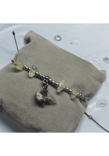 Yeşim Taşı Halhal Doğal Taş Bileklik Hal Hal Ayarlanabilir İpli Yeşil Taşlı Kristalize Kırık Taş Şifalı Halhal Bileklik Yeşil