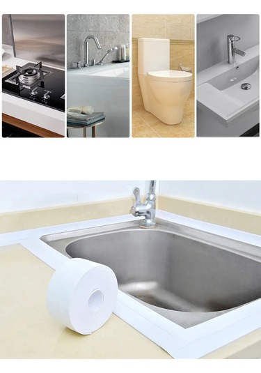 Hazdev Banyo Ve Mutfak İçin Kendinden Yapışkanlı Süpürgelik Kenar Bandı 309030437 Gri