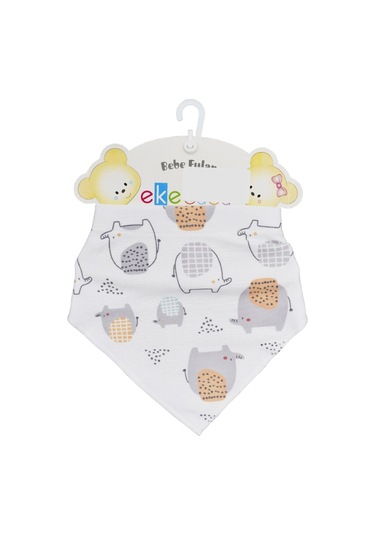 Ekebaby Penye Baskılı Fular Önlük 11980 Turuncu