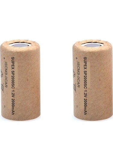 Supex SP2000SC 2000 mAh 1.2 V SC Ni-CD Kağıt Şarj Edilebilir Pil 2'li