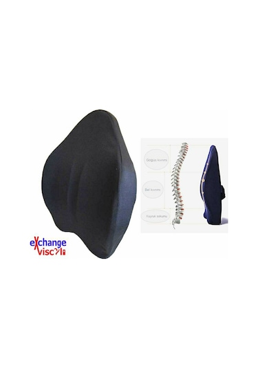 Viscoli Yastık Bel Yastığı Ortopedik Destek Yastık Oturma Minder Cırt Cırtlı Lastikli