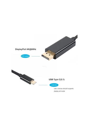 4467 Type C Usb 3.1 To Displayport Çevirici Dönüştürücü Adaptör Kablosu.