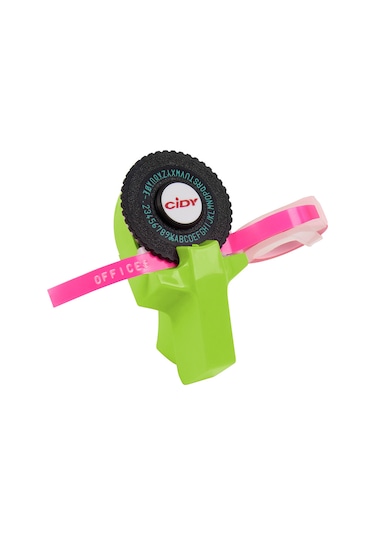 Skycity Yeşil Mini Etiket Yazıcı - 9mm Genişliğinde 2 Adet Band Siyah + Rastgele Renk - El Defteri Dekorasyonu İçin Basit Kullanım