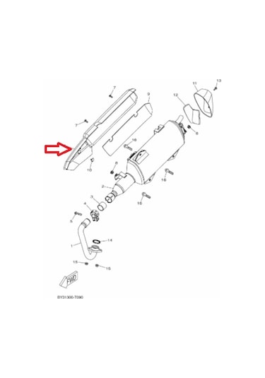 Yamaha Xmax 250-300 Egzoz Koruma Kapağı 2018-2024 B74-E4718