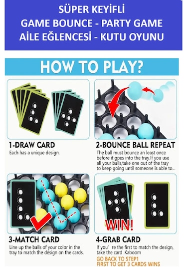 Game Bounce - Zıplama Tahtası Süper Eğlenceli Aile Kutu Ve Strateji Oyunu