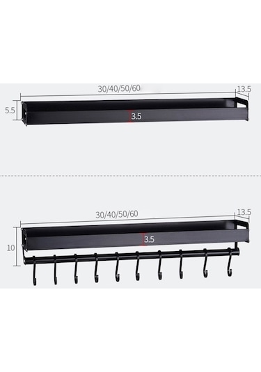 Pazly Mutfak Çok Fonksiyonlu Duvara Asma Tutucu Baharat Saklama Rafı, Küçük Ve Pratik Beyaz