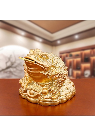 Suntek Para Kurbağa Heykeli Feng Shui Dekor Masaüstü Süsleme İsteğe Bağlı