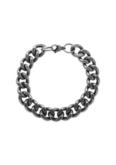 Eskitme Renk Gurmet Zincirli Modern Tasarım Erkek Çelik Bileklik Çelik